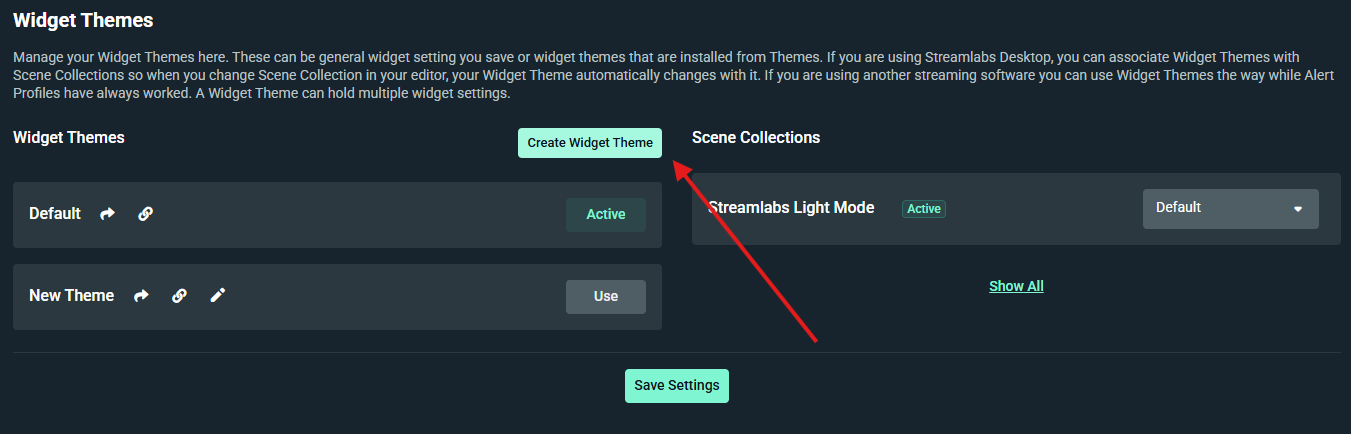 Creating a widget theme in Streamlabs Dashboard